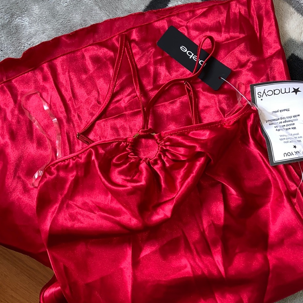 Red midi dress, never worn (with tags)